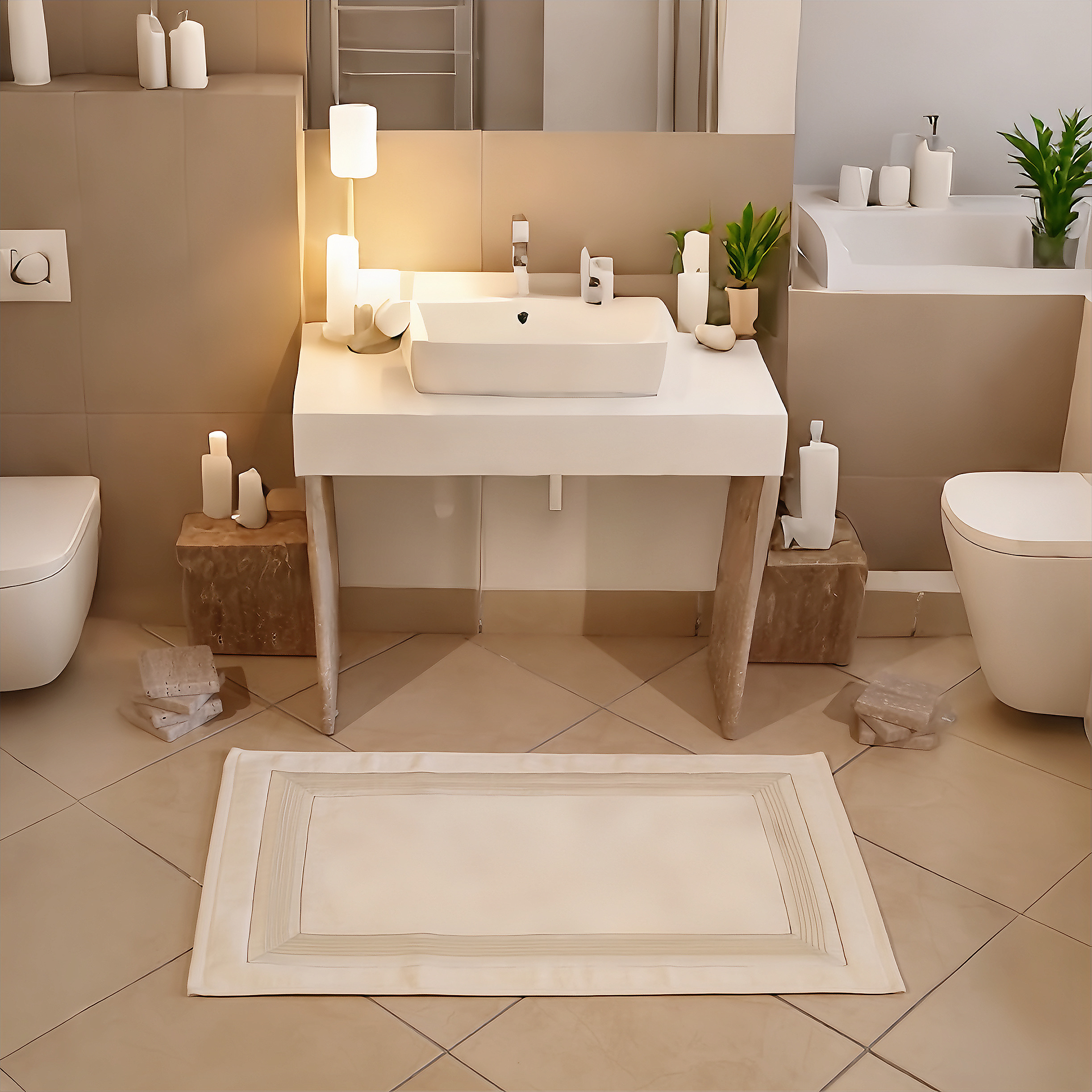 Tapis de bain surpiqué