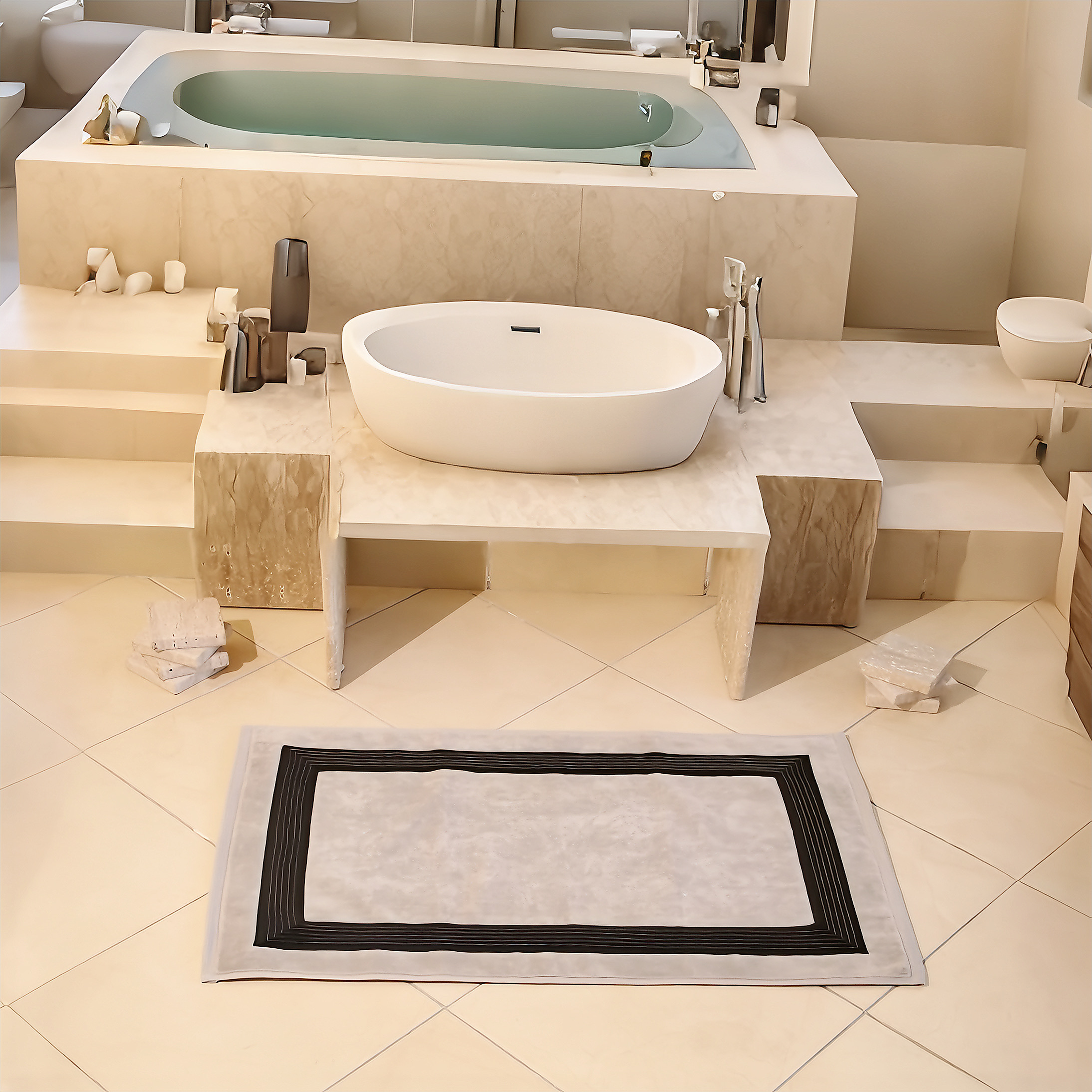 Tapis de bain surpiqué